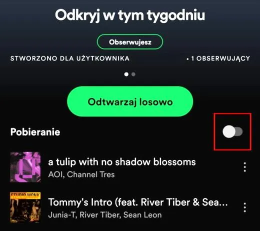Spotify w tle